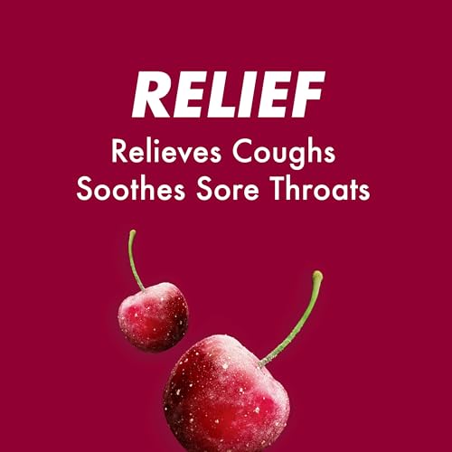 Halls Cough and Throat Relief Cherry Cough Drops, Bulk Pack, 250 Drops