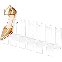 Wresty 6 Pcs Shoe Display Stand Clear Acrylic Shoe Display Rack Holder Shoe Retail Shop Display Rack Sandal Display Stands for Home Retail Shop