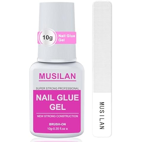 10g Solid Nail Glue Gel,Super Strong Nail Glue Gel for Press on Nails No Need for UV Lamp Professional Nail Tip Glue Long Lasting Fake Acrylic Nails Glue Gel Brush on Nail Glue for False Nail Tips Cover