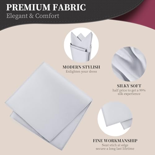 Gb Selected GBSPSQ-SGR Satin Pocket Square For Men, Vegan Silk Suit Handkerchief thumb #1