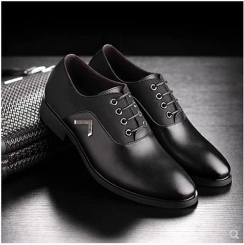 BORAMAX Men's Casual Dress Shoes Spring Summer Lace-Up Formal Shoes Low-Top Pointed Toe Footwear Gentleman Oxford Shoes Black4