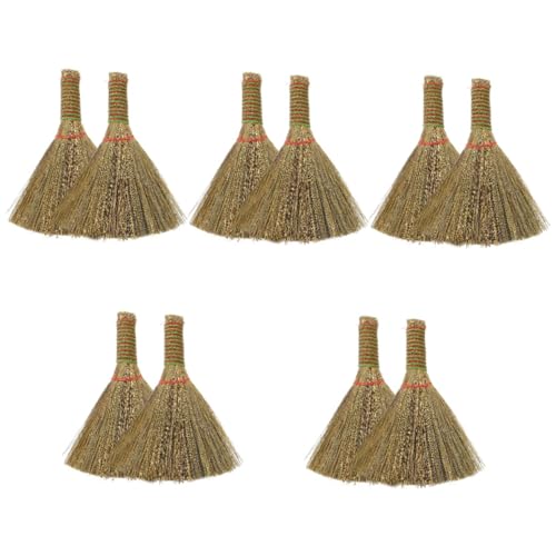 NIYANGLE Scopa Saggina Bambina 10 Pezzi per La Pulizia della Cucina Spazzola da Scrivania Portatile Spolverino Thai Rustica Scrivania Silicone Viso Scrubber Piccola Frusta Piccola