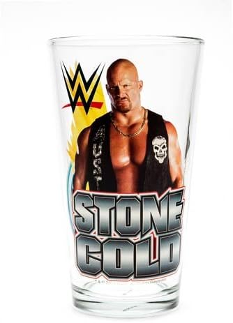 Amazon Com Wwe Actitud Era 16 Oz Vaso De Cerveza Set El Rock Stone Cold Steve Austin Hogar Y Cocina