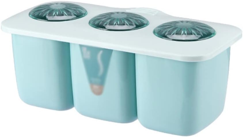 Multi-grid Seasoning Box With Spoon Seasoning Jar Spice Storage Box Container Salt Shaker Spice Container(E)