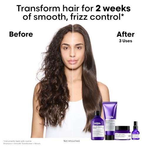 Image of L'Oreal Professionnel Keratin Alpha Sleek Anti-Frizz Shampoo with Sulphate-Free Formula | Frizz Control and Smoothness for frizz hair | Validated on Indian hair | 300 ml