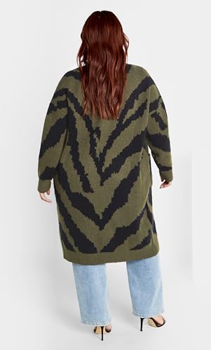 City Chic Women's Plus Size Earn Your Stripes Cardigan3
