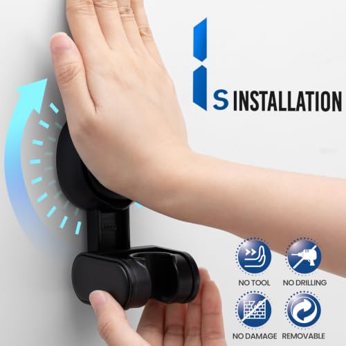 Image of TAILI Suction Shower Head Holder,Height Angle Adjustable,Universal,Black