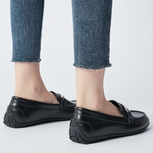 Image of BGSTGUDS Women's Wide Loafers Shoes Cute Dressy Shoes Ladies Comfort Slip Ons Work Shoes