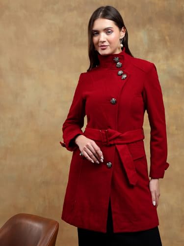 Image of KOTTY Womens Cotton Blend Standard Length Elegant Style Coat - Classic Style with Modern Detailing