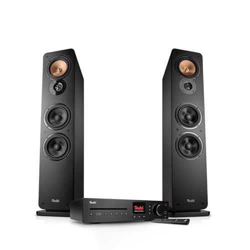 Teufel Ultima 40 Kombo 3 - Chaîne Hi-FI stéréo avec récepteur CD et Bluetooth, Wi-FI, LAN, Radio Dab+ FM, USB-C, HDMI Arc CEC, système à 3 Voies,...