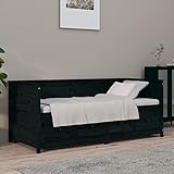 skm dormeuse nera 75x190 cm in legno massello di pino (42,35) kg