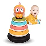 Vanmor 7 PCS Baby Stacking Toys, Baby Toys 6 to 12 Months Montessori Toys for Babies 6-12 Months Baby Stacking Rings Baby Toys 6 9 12 18 Months 1 Year Old Stacking Toys with Cute Bird, Tumbler Design