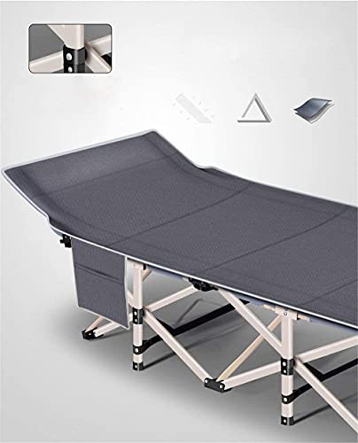 Image of Folding Camping Cot, Portable Folding Camping Bed Ultralight Compact Deck Chair Summer Beach Office Lunch Break Single Nap Bed