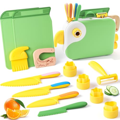Yeeammk 13PCS Toddler Knife Set with Playful Bird...