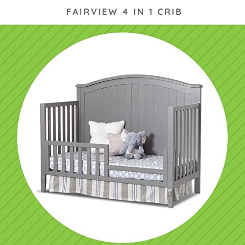 Image of Toddler Bed Safety Guard Rail for Sorelle Convertible Cribs - Solid Wood Rail for Convertible Crib to Toddler Bed Conversion - Safety Bed Rail for Children (Model #148, Gray)