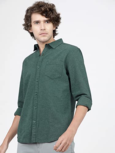 Image of KETCH Men's Cotton Slim Fit Solid Full Sleeve Shirt