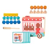 Almencla Wooden Shape Nut Color Cognitive Toy Screw Board Toy Fine Motor Skills Shapes Puzzles Montessori for Kids, Car