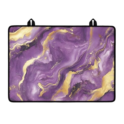 Image of Poceacles Stove Top Cover for Glass Stove Top, Ceramic Glass Stove Cover Mat Oil Resistant Prevent Scratching Oven Mat Protector Expands Usable Space, Marble Violet Gold