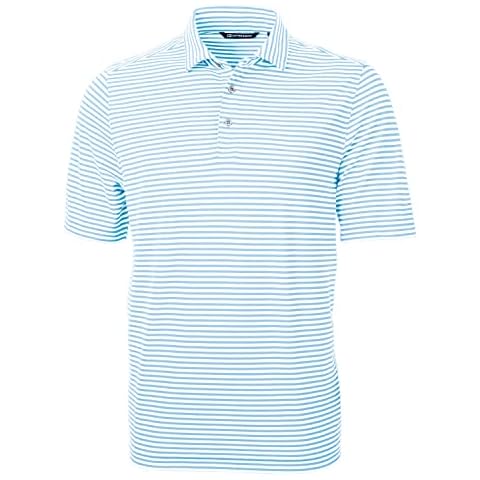 Cutter & Buck Men's Short Sleeve Virtue Eco Pique Stripe Recycled Polo Shirt, Atlas, M Cover