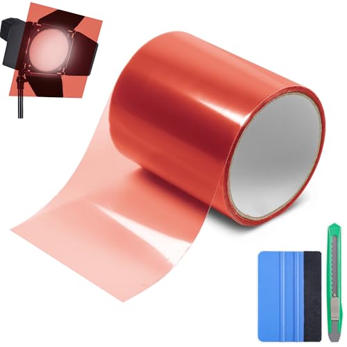 Filtres de lumière vinyle transparent autocollant grand rouleau rouge 10,2x6,1m
