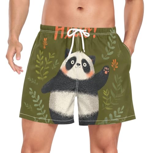 Bañador de secado rápido para hombre pantalón corto de playa con dibujo de panda