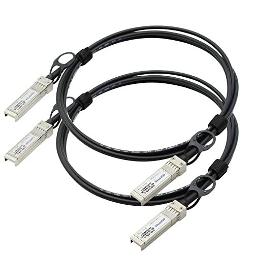 Paquete de 2 cables QSFPTEK 10G SFP+ DAC, cable Twinax de cobre de conexión directa pasiva de 2 m para Cisco SFP-H10GB-CU2M, Ubiquiti, D-Link, Netgear, Mikrotik, dispositivos de interruptor abierto Cover