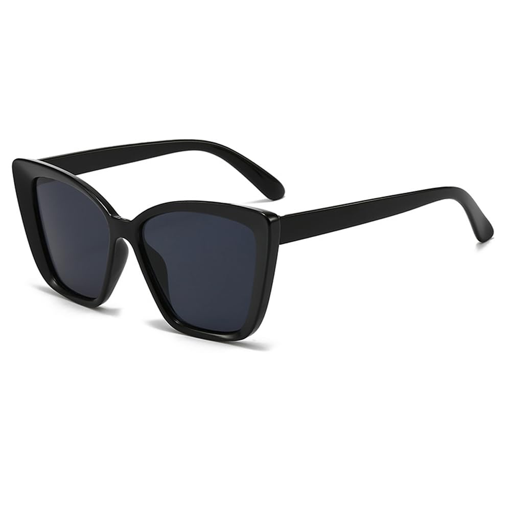 Vintage Cat Eye Sunglasses For Women Square Small Frame Sun Glasses Men Female Retro Shades UV400(Color:Black)