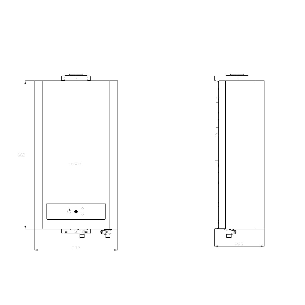 Svan Calentador Estanco SCE1100ADB. Instalación Vertical, 11l/min, 45W, baja emisión gas NOx, control táctil, Display LED, Temperatura max. 65º, Blanco, Eficiencia Energética Clase A