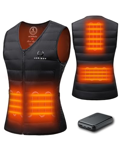 HEWINZE Gilet Chauffant Femmes avec Batterie Incluse 5V, Veste Chauffage USB, utilisée pour Le Ski, Le Camping, la pêche sur Glace et d'autres activités de Plein air