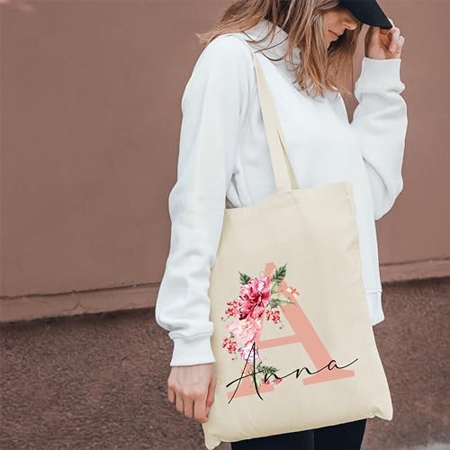 Generisch Personalisierte Baumwolltasche mit Namen & Initialen | 200 g/m² | OEKO-TEX® zertifiziert Einkaufstasche, Jutebeutel, Stofftasche