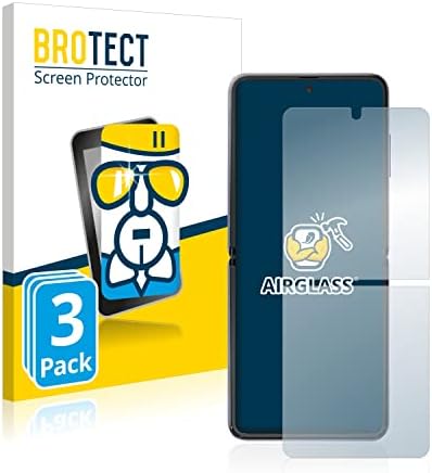 brotect Glass Screen Protector Film compatible with Samsung Galaxy Z Flip / 5G (3 Pack) - Glass-Foil 9H Protection [Scratch Resistant, High Clarity]