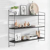 Amazon｜FiveLn ウォールシェルフ 壁を傷つけない 壁掛け棚 3段 幅60