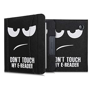 kwmobile flip cover compatibel met Kobo Libra H2O – Hoes met handgreep en voorvak voor e-reader – Book case in wit/zwart…