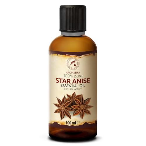 Olio Essenziale Di Anice Stellato 100 ml - Illicium Verum - Naturale e Puro - Olio essenziali per Diffusori - Aroma per la Casa - Saponi e Candele - Profumo di lunga durata - Aromaterapia