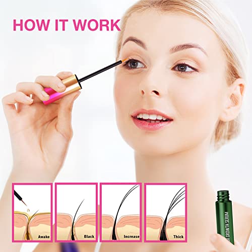 Premium Eyelash Growth Serum and Eyebrow Enhancer by VieBeauti, Lash boost Serum for Longer, Fuller Thicker Lashes & Brows (3ML) Green