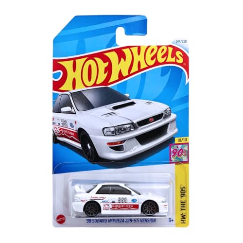 Hot Wheels 1:64 Scale 98 Subaru Impreza 22B Sti Version HW The 90S for Ages 3 and Up by Small CLAP (White)