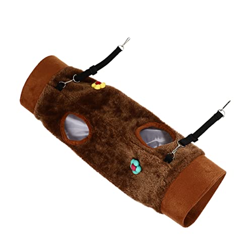 CORHAD ペットトンネル hamster ハムスター hammock ケージ ガゼボ モルモットの隠れ家 ペットの睡眠トンネルのおもちゃ ハムスターハンギングテント ぬいぐるみ Brown