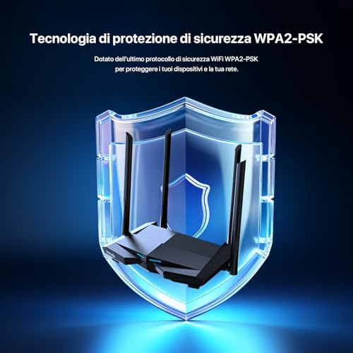 AC10 Gigabit Router Wi-Fi Dual Band AC1200 Wireless, 4 Porte Gigabit, Parental Control e Rete Ospiti, IPTV, VPN Server, IPv6, WPS, Adatto per Case a Un Piano - Router - Immagine 6