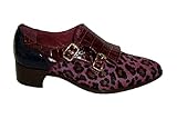Vitelo 8154, Zapatos Mujer Print Mora, con Hebillas, tacón Grueso (38 EU, Mora)
