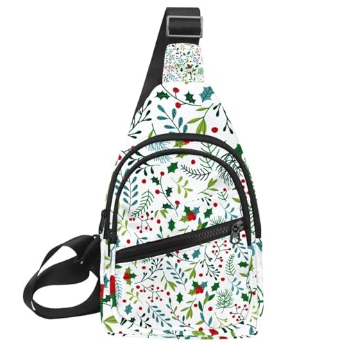 Sac à bandoulière à motif de feuilles petit sac à dos poitrine multicolore