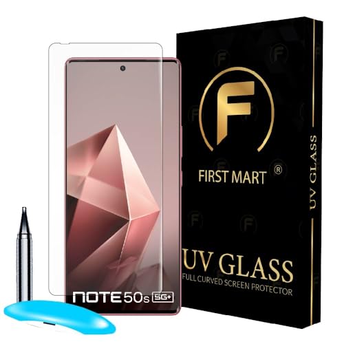Image of FIRST MART Military-Grade UV Tempered Glass for Infinix Note 50s 5G (6.78 Inches) With Edge to Edge Full Screen Coverage and Easy Installation Kit |Crystal Clear