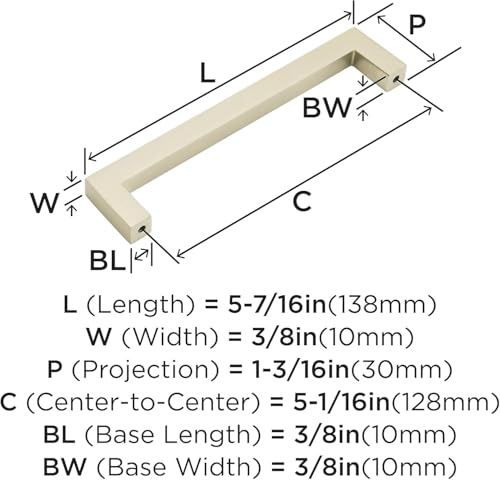 Image of Amerock | Cabinet Pull | Golden Champagne | 5-1 /16 inch (128 mm) Center to Center | Monument | 1 Pack | Drawer Pull | Drawer Handle | Cabinet Hardware