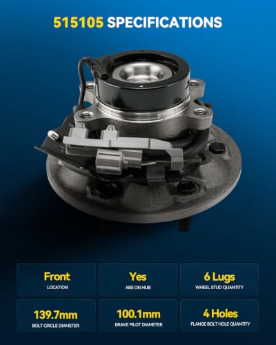 Image of PHILTOP 515105 x1 RWD Front Wheel Bearing Hub Assembly for Chevy Colorado