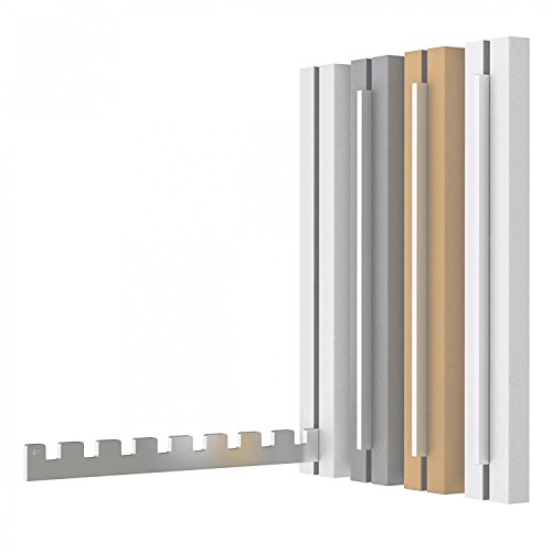 Klapphaken-Garderobe ODIN PI in Weiß - Breite 50 mm, Höhe 350 mm, Tiefe...