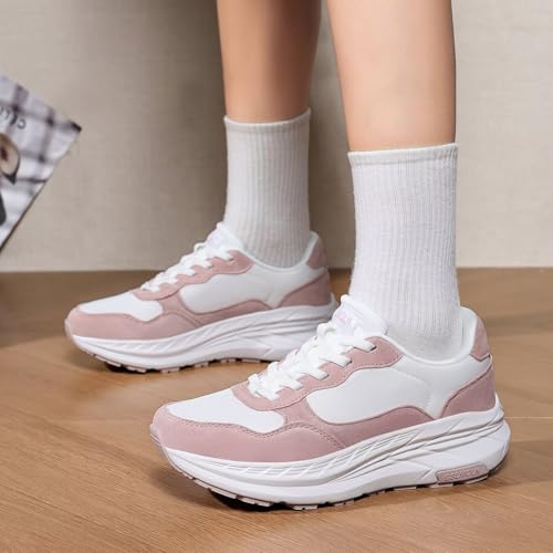 Image of GSLMOLN Women's Casual Walking Shoes Breathable Non Slip Tennis Cushion Fashion Gym Sneakers