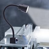 HINOPY 220V CNC Maschinenlampe, 5W LED Arbeitsleuchte Flexibel Wasserdicht Arm Licht mit Magnetfuß für Drehmaschine Fräsbohrmaschine Nähmaschine Industrielle