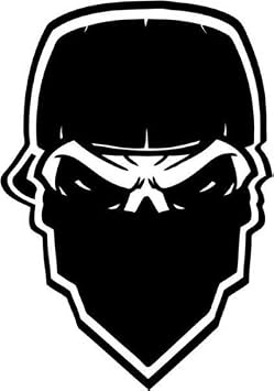 Ranger Hot Stickers Gangster Mask Skull Death Vinyl Decal, Water Resistant, Made in USA, for Cars, Trucks, Windows