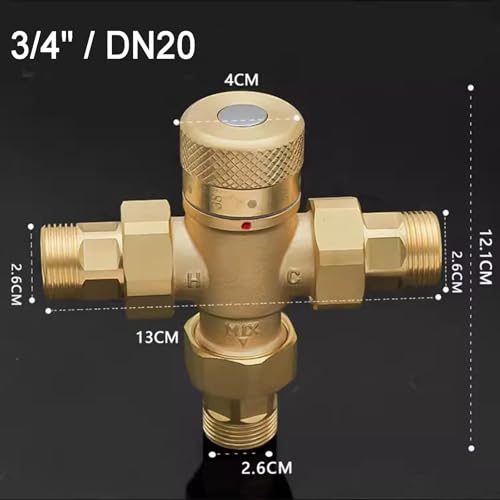 Válvula mezcladora de latón macizo Tatic con control de temperatura ajustable 6