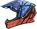 THH T710X Battle Adult Street Motorcycle Helmet - Blue/Orange/X-Small