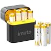 imuto Rechargeable AA Lithium Batteries with Charger, 1.5V 3A Output, 3600mWh High Capacity AA Batteries with LED Display, 8 Pack with 4-Slot Fast Charging Case for Blink Outdoor Cameras & Toys